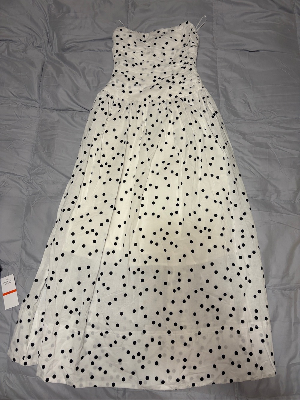 Vici White Dress with Black Polka Dots